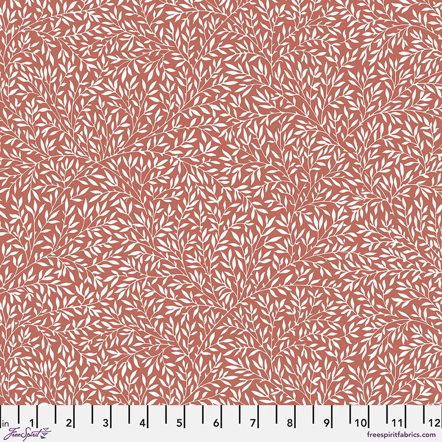 Fabric SMALL STANDEN LILY RED, from Leicester Collection, Original Morris & Co for Free Spirit, PWWM085.RED