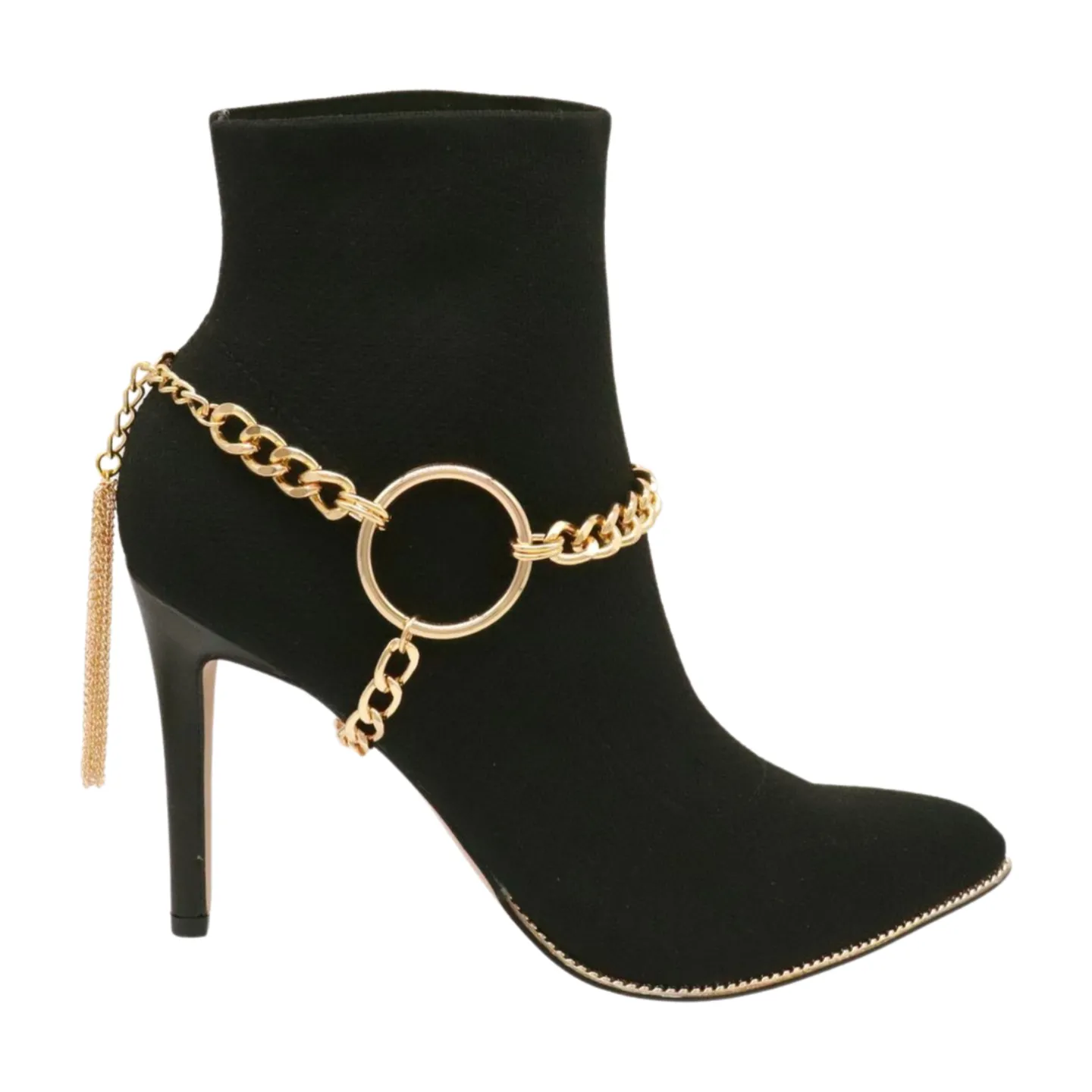 Gold Chain Boot Bracelet Shoe Circle Under Charm Tassel