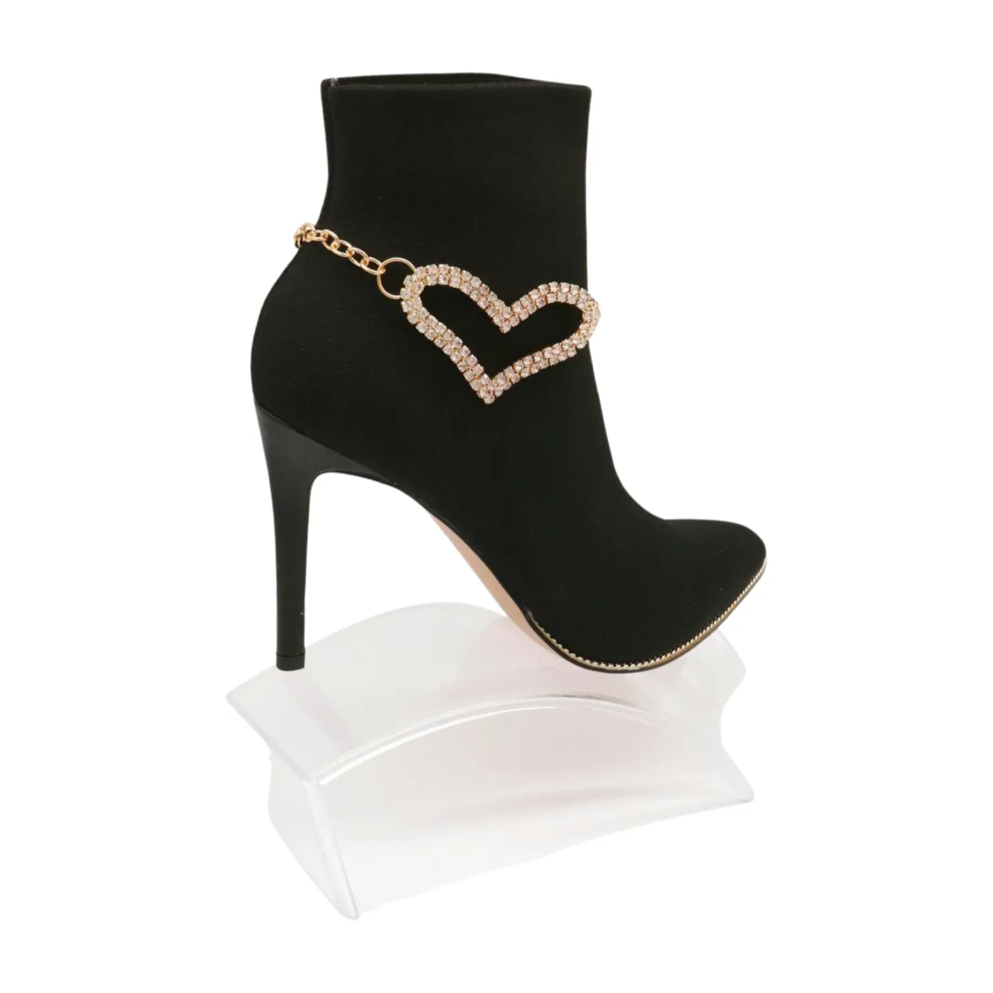 Gold Metal Chain Boot Bracelet Shoe Heart Charm