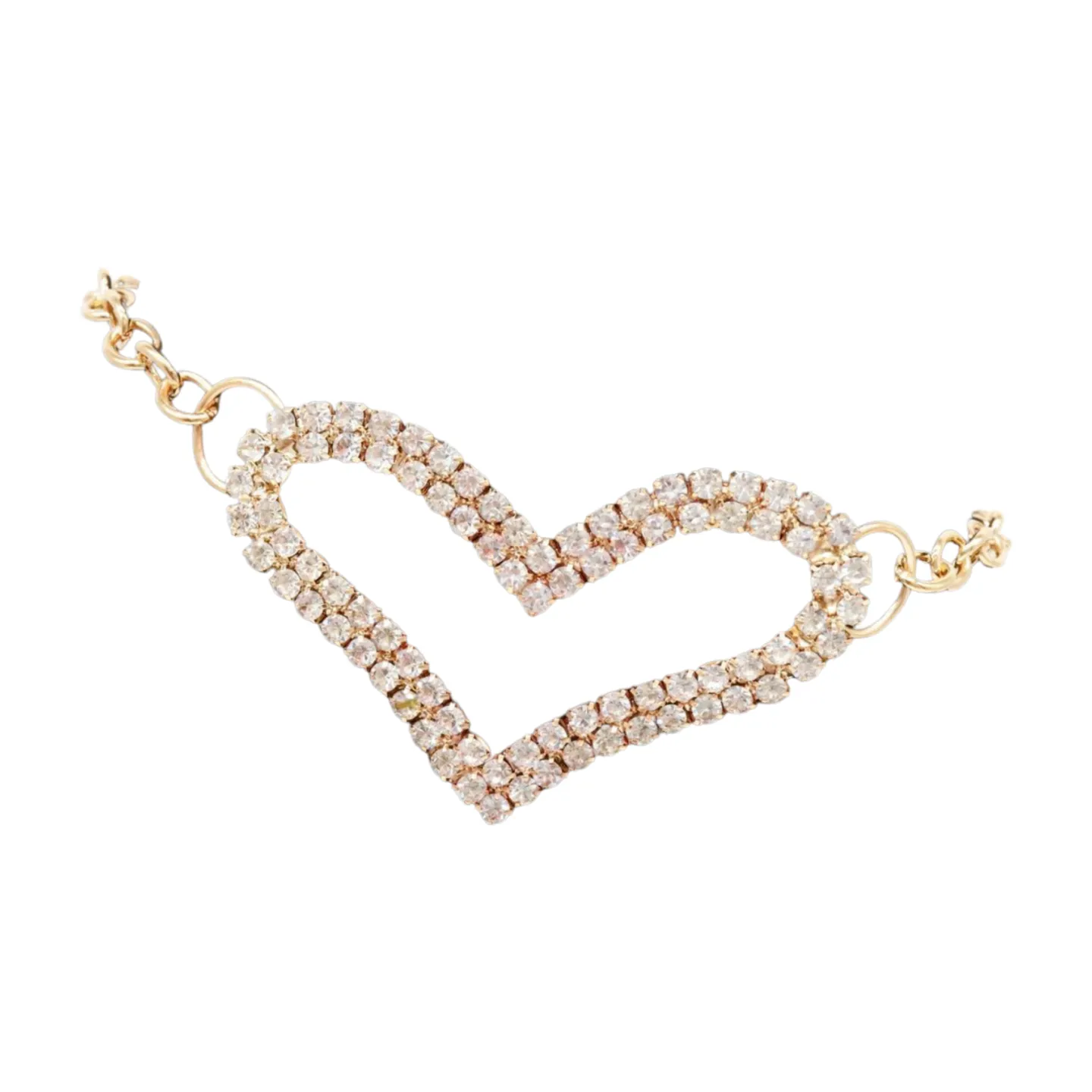 Gold Metal Chain Boot Bracelet Shoe Heart Charm