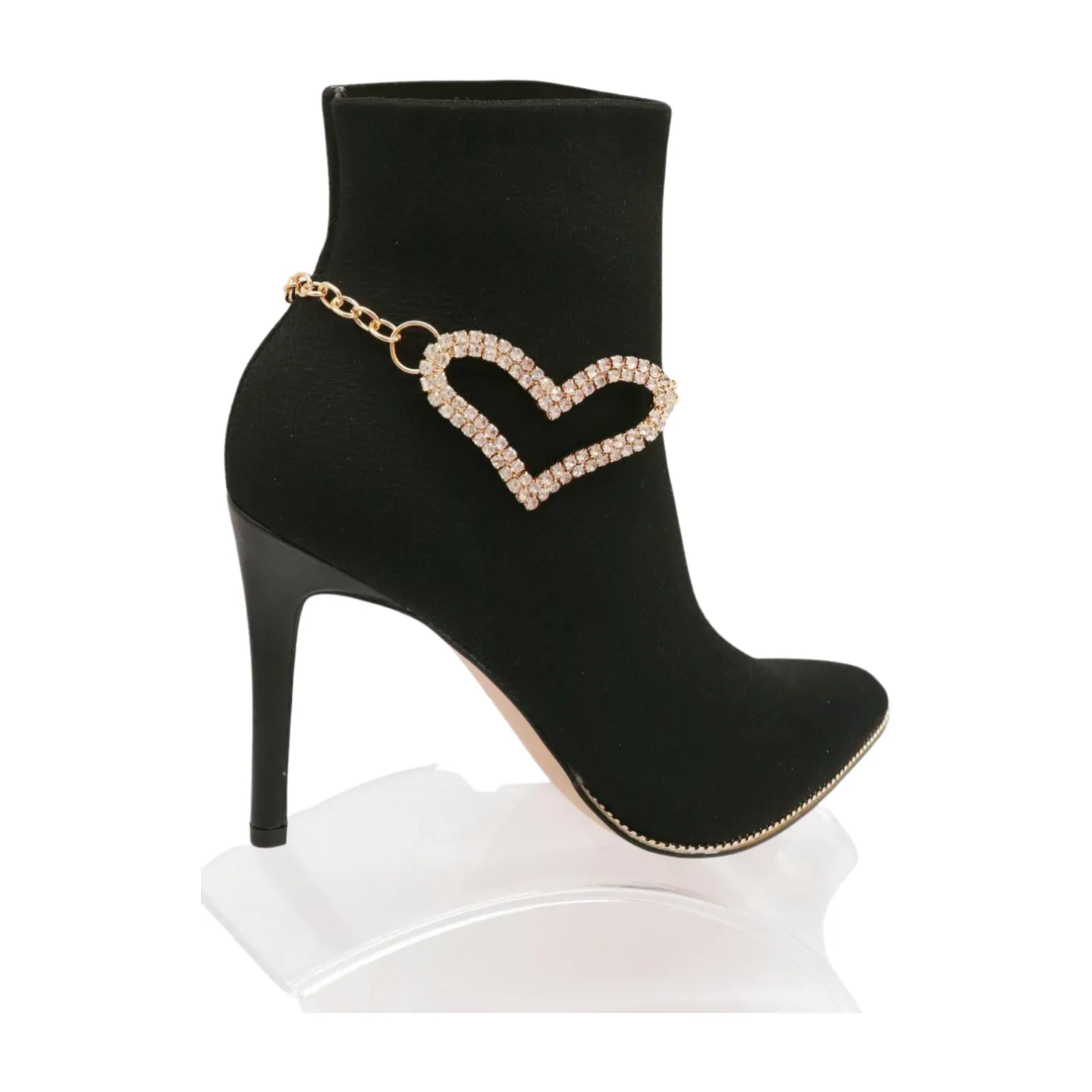 Gold Metal Chain Boot Bracelet Shoe Heart Charm