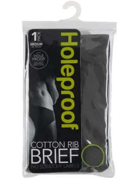 Holeproof Dark Grey Cotton Rib Brief
