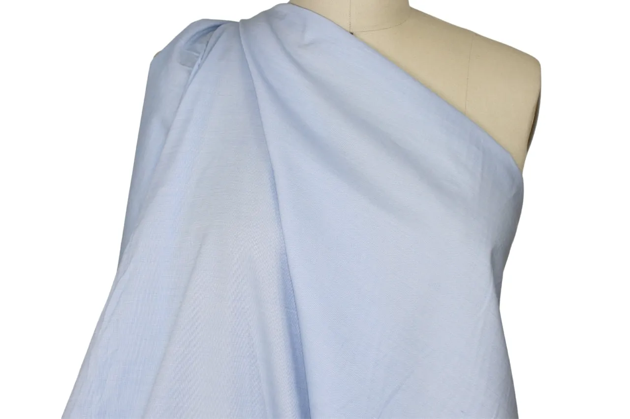 Italian Reversible Cotton Shirting - Blue/White