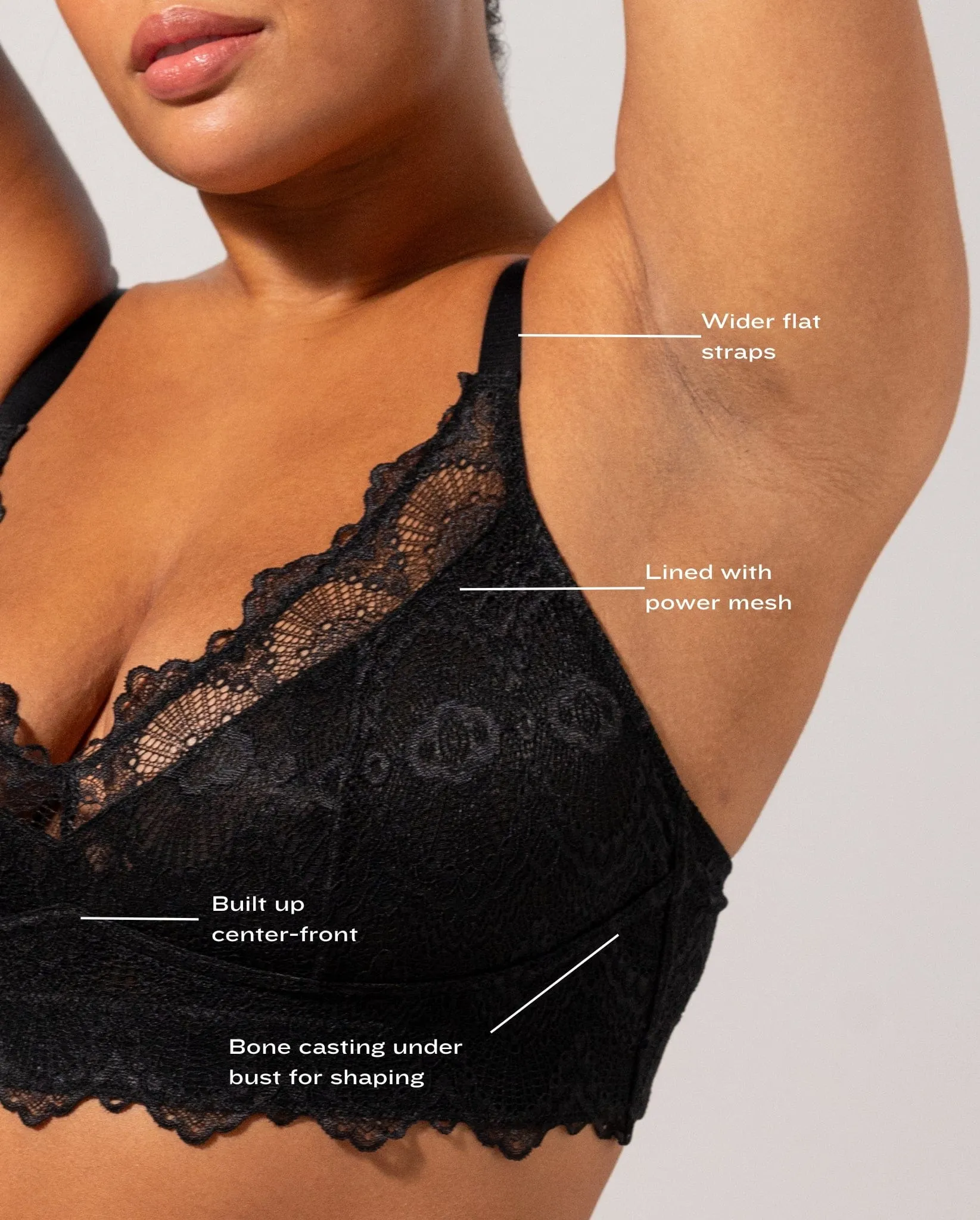 Lace Support  Bralette Black