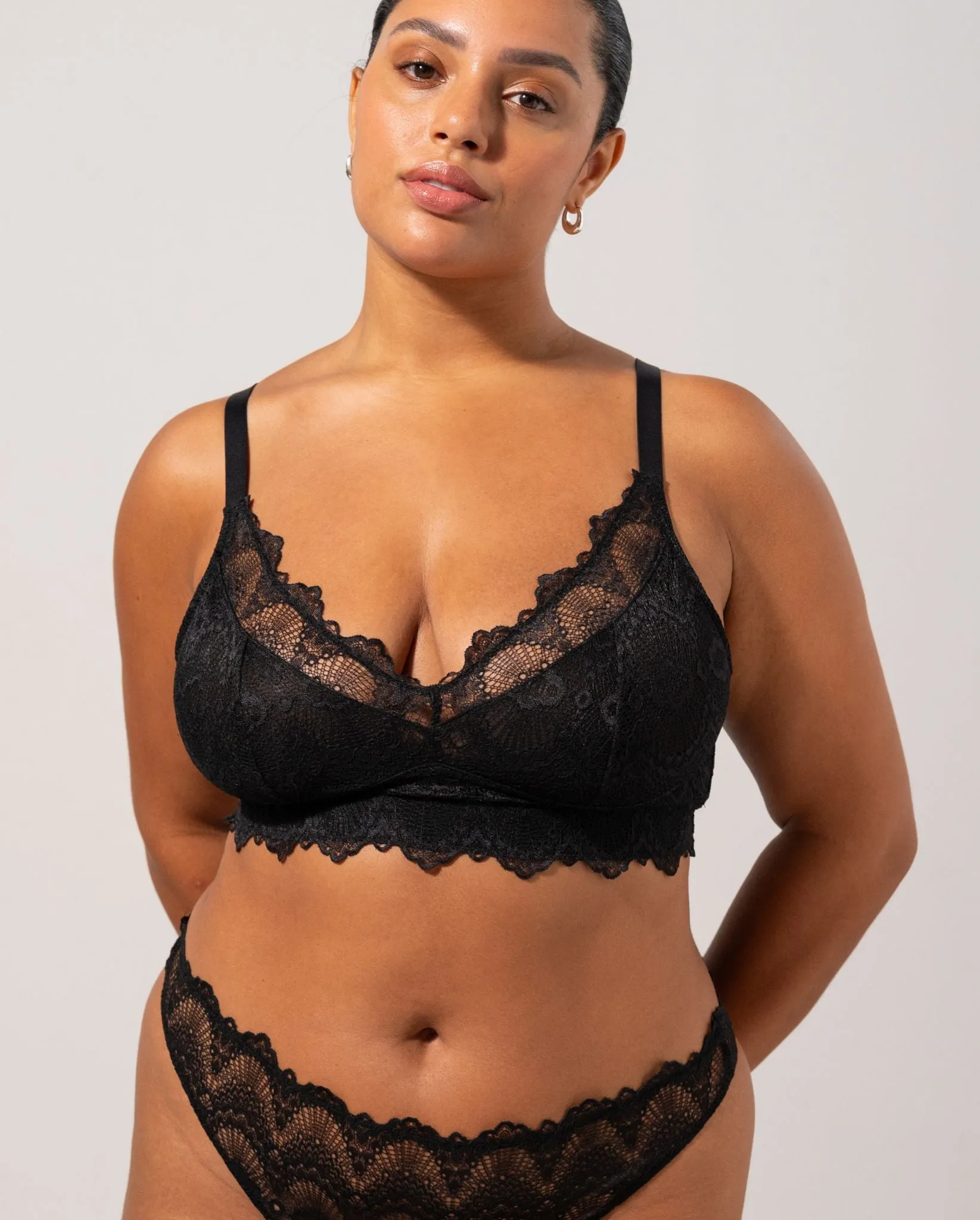 Lace Support  Bralette Black