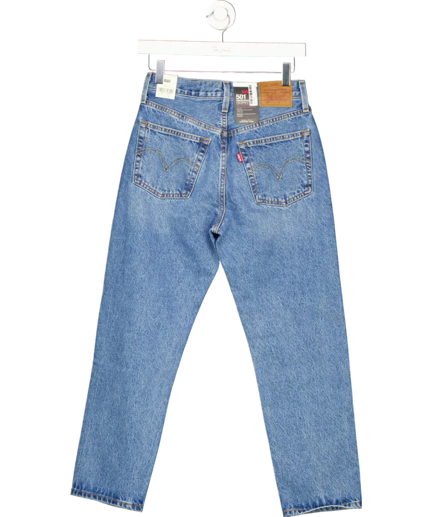 levis Blue 501 Original Cropped Jeans W25