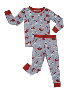 Little Sleepies - Furever Valentines Bamboo/Viscose Pajamas in Grey