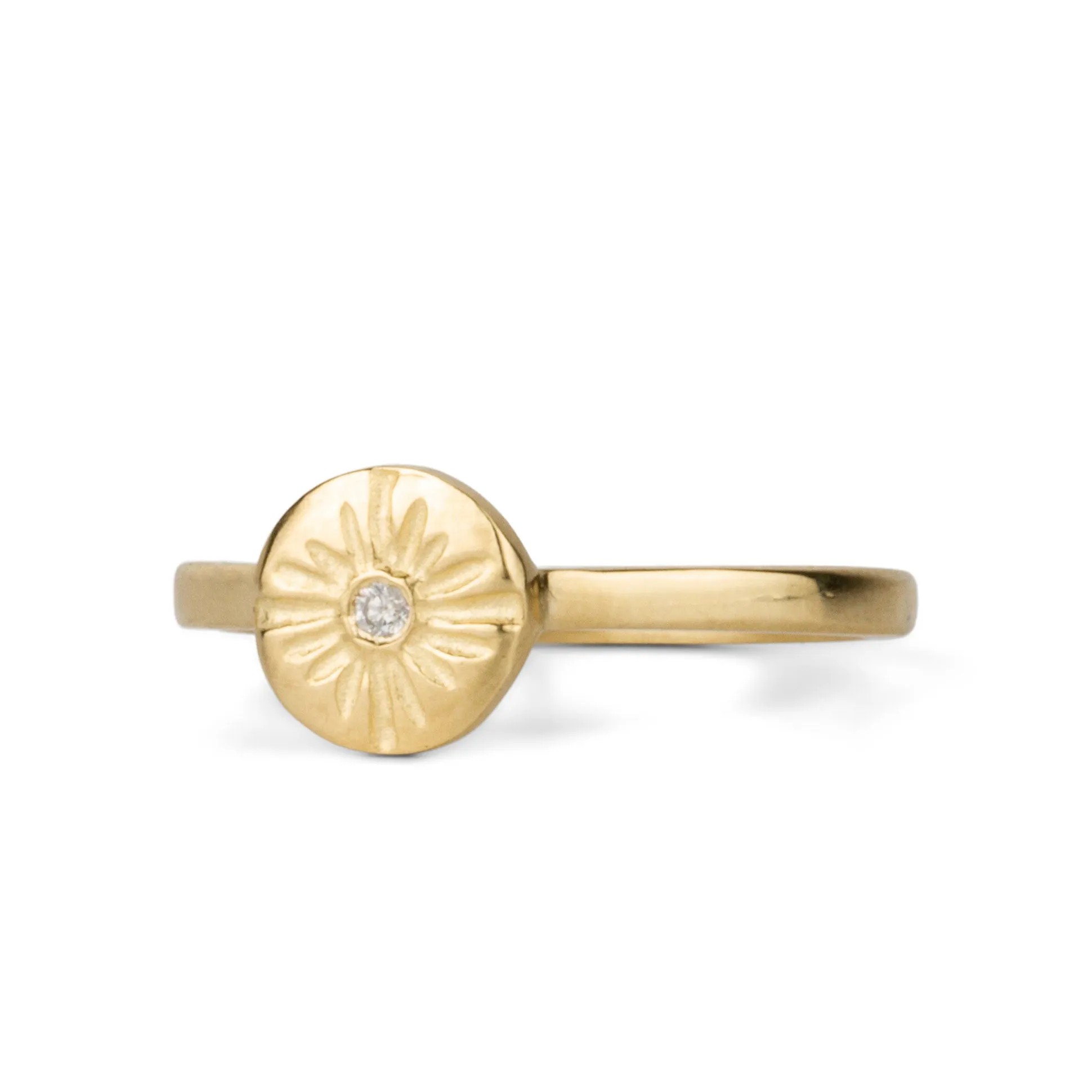 Lucia Small Yellow Gold and Diamond Ring