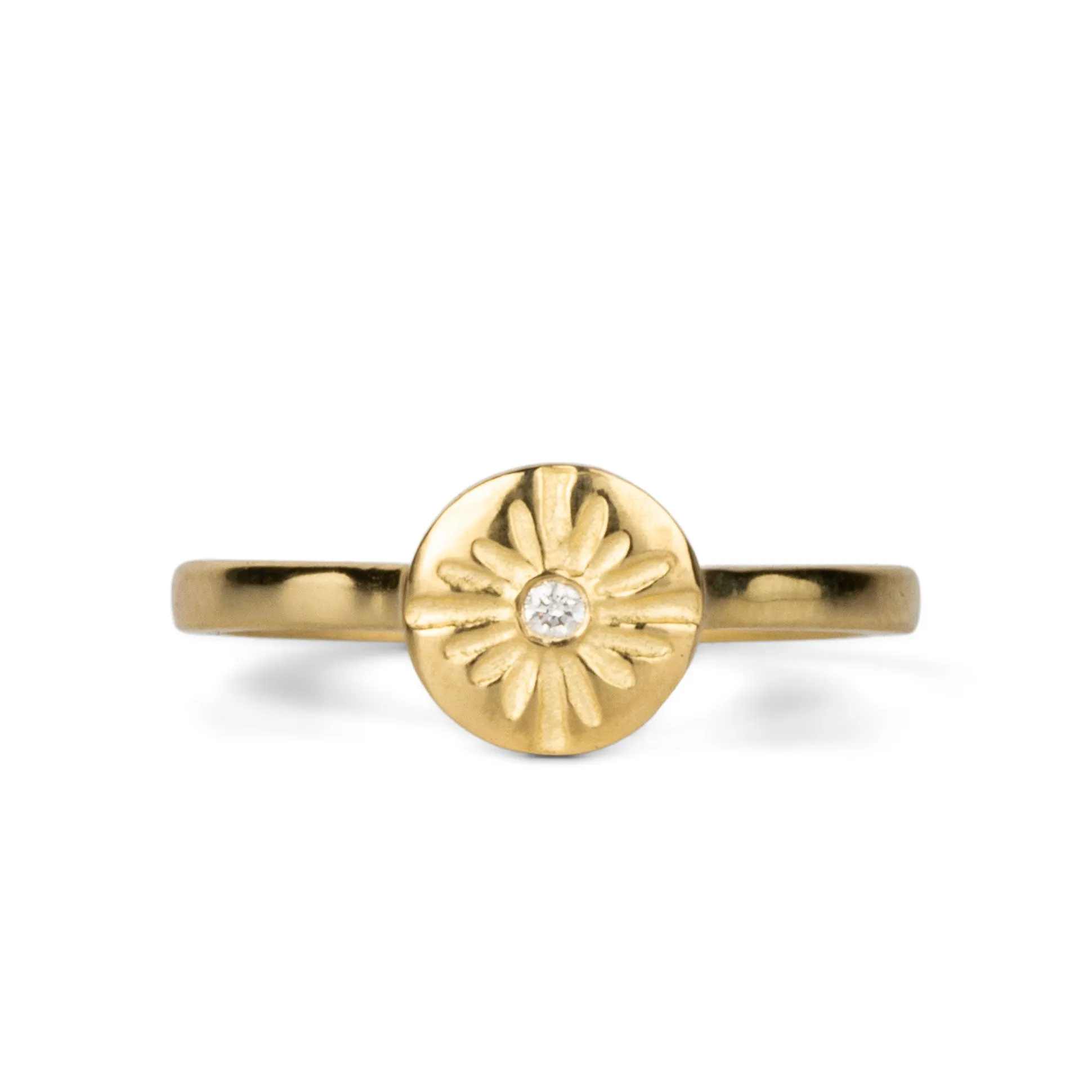 Lucia Small Yellow Gold and Diamond Ring