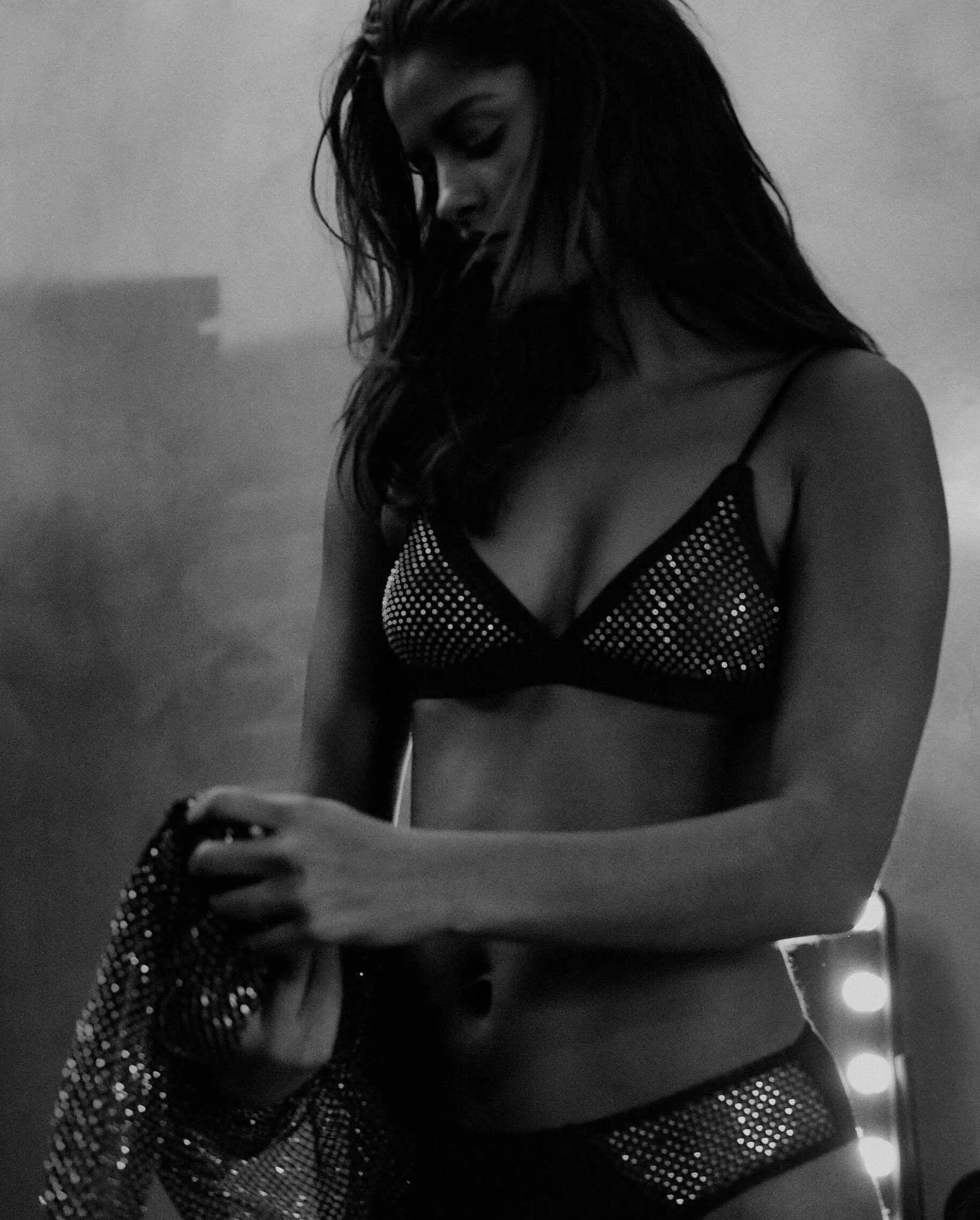 Mesh Cheeky Rhinestone