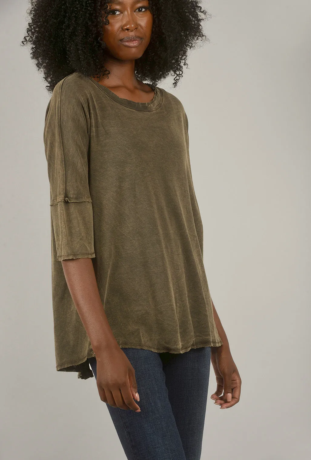 Mineral-Wash Back-Slit Top, Slate