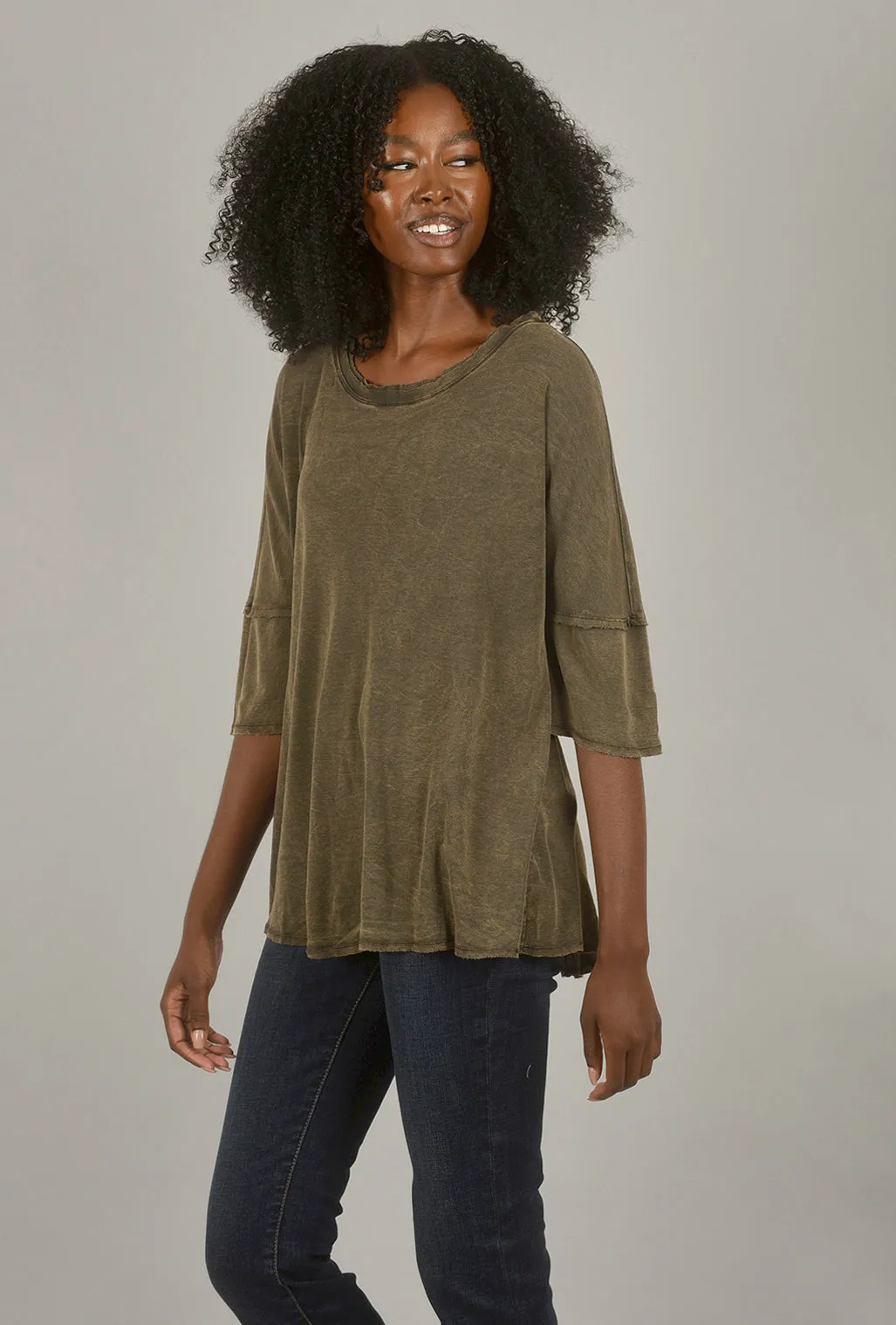 Mineral-Wash Back-Slit Top, Slate