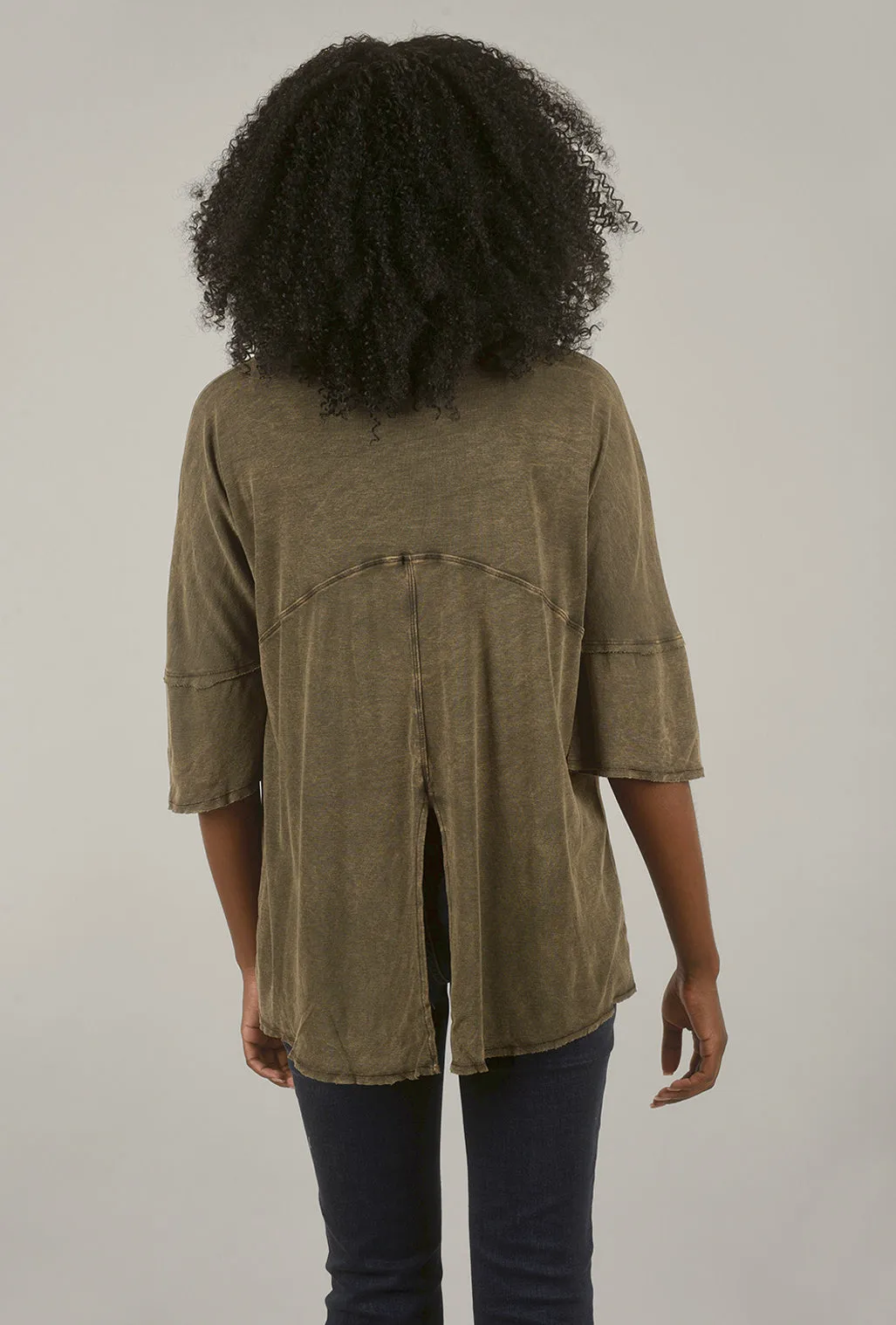Mineral-Wash Back-Slit Top, Slate