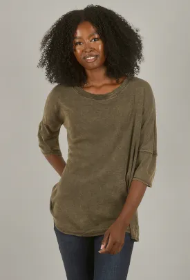 Mineral-Wash Back-Slit Top, Slate
