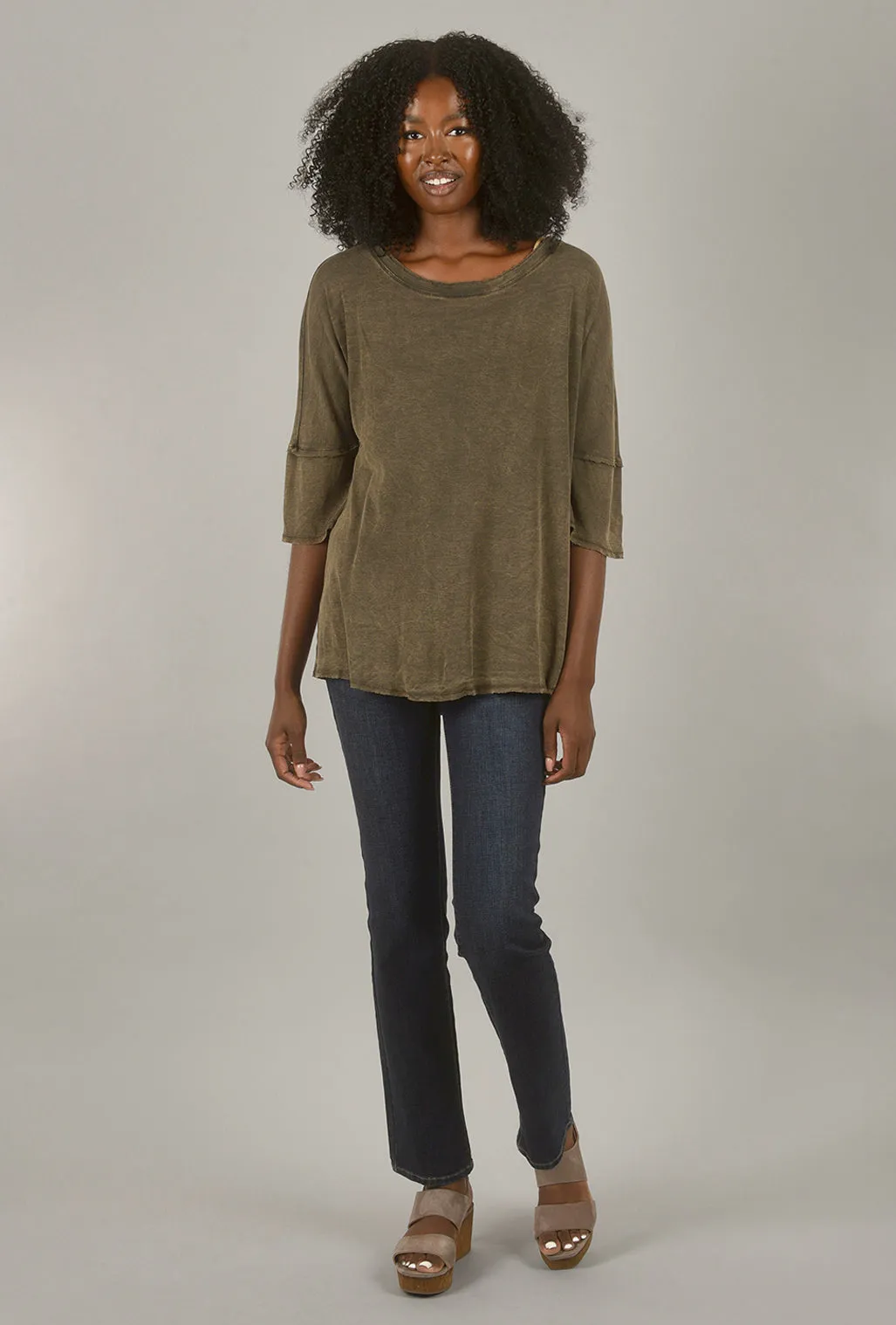 Mineral-Wash Back-Slit Top, Slate