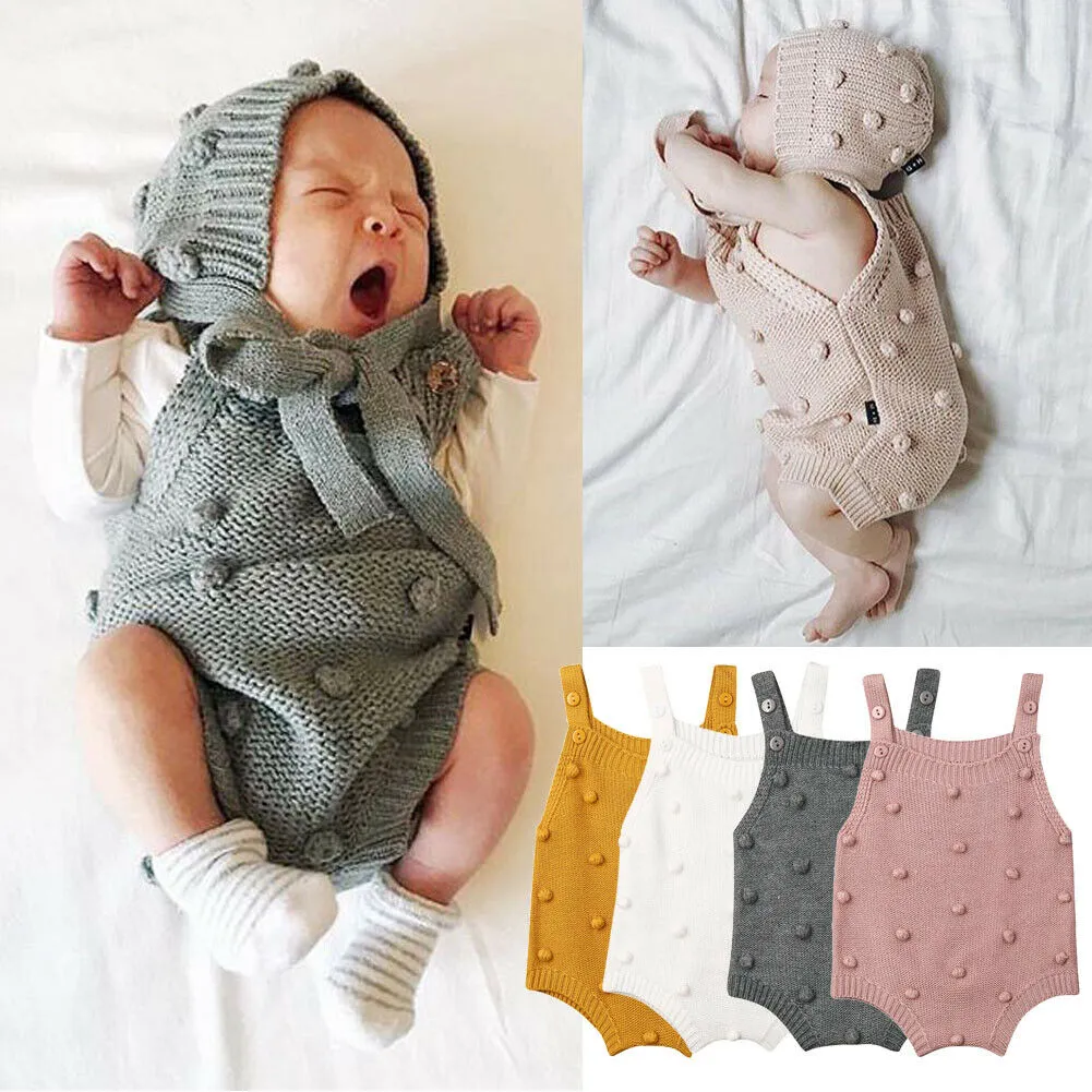 Newborn Knit Pompom Romper