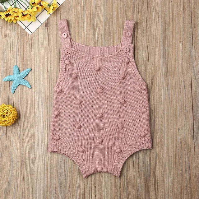 Newborn Knit Pompom Romper