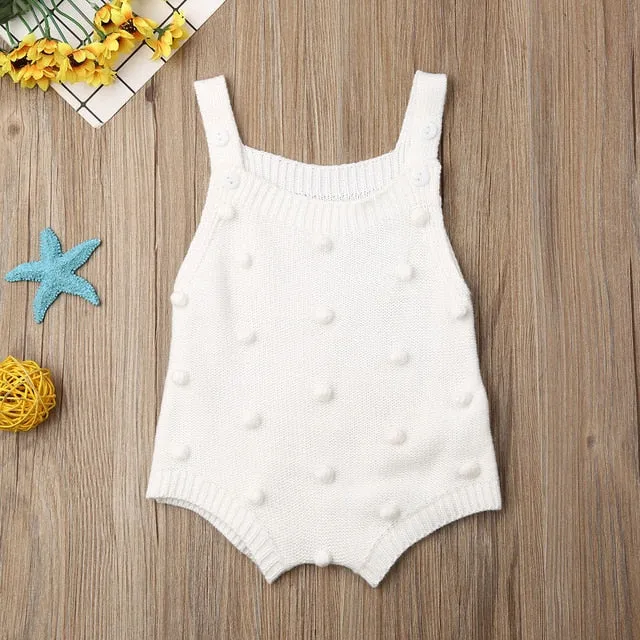 Newborn Knit Pompom Romper