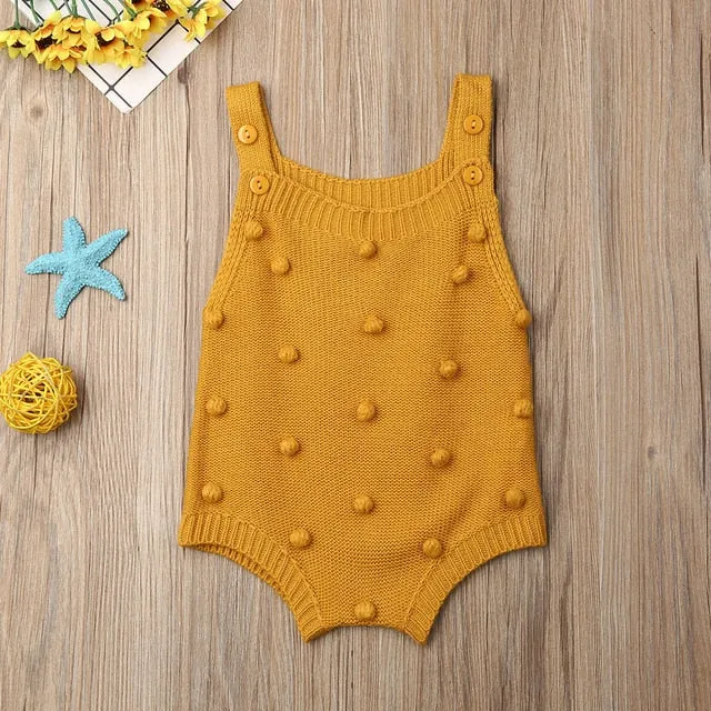Newborn Knit Pompom Romper