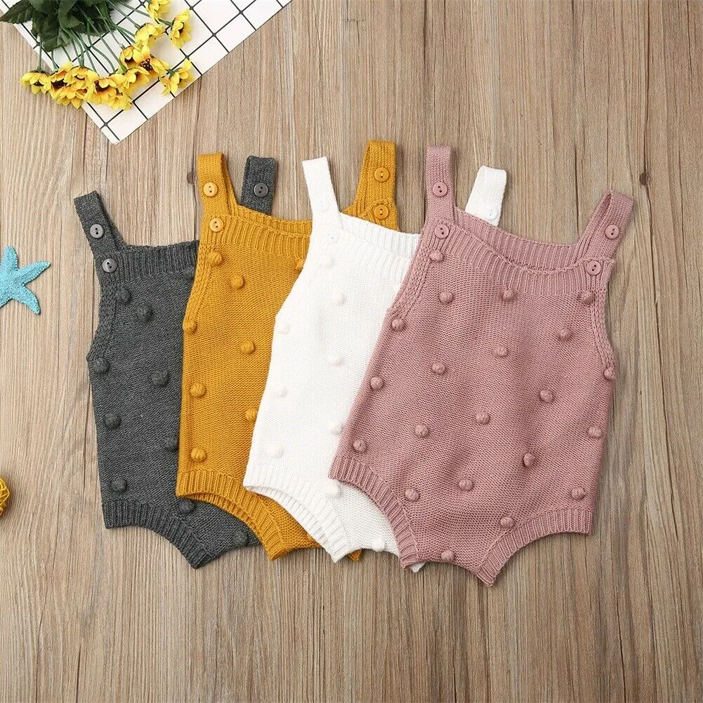 Newborn Knit Pompom Romper