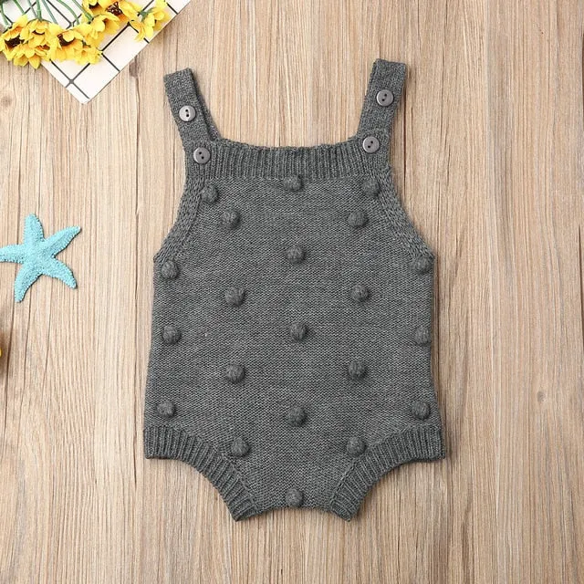 Newborn Knit Pompom Romper