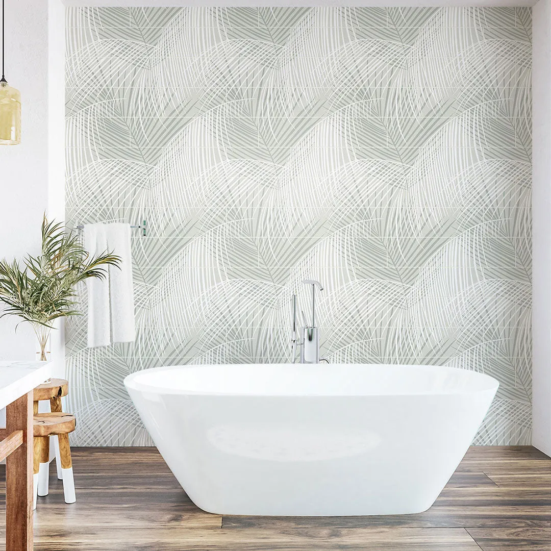 Palm Tile Peel-and-Stick Luxe Haven Wallpaper