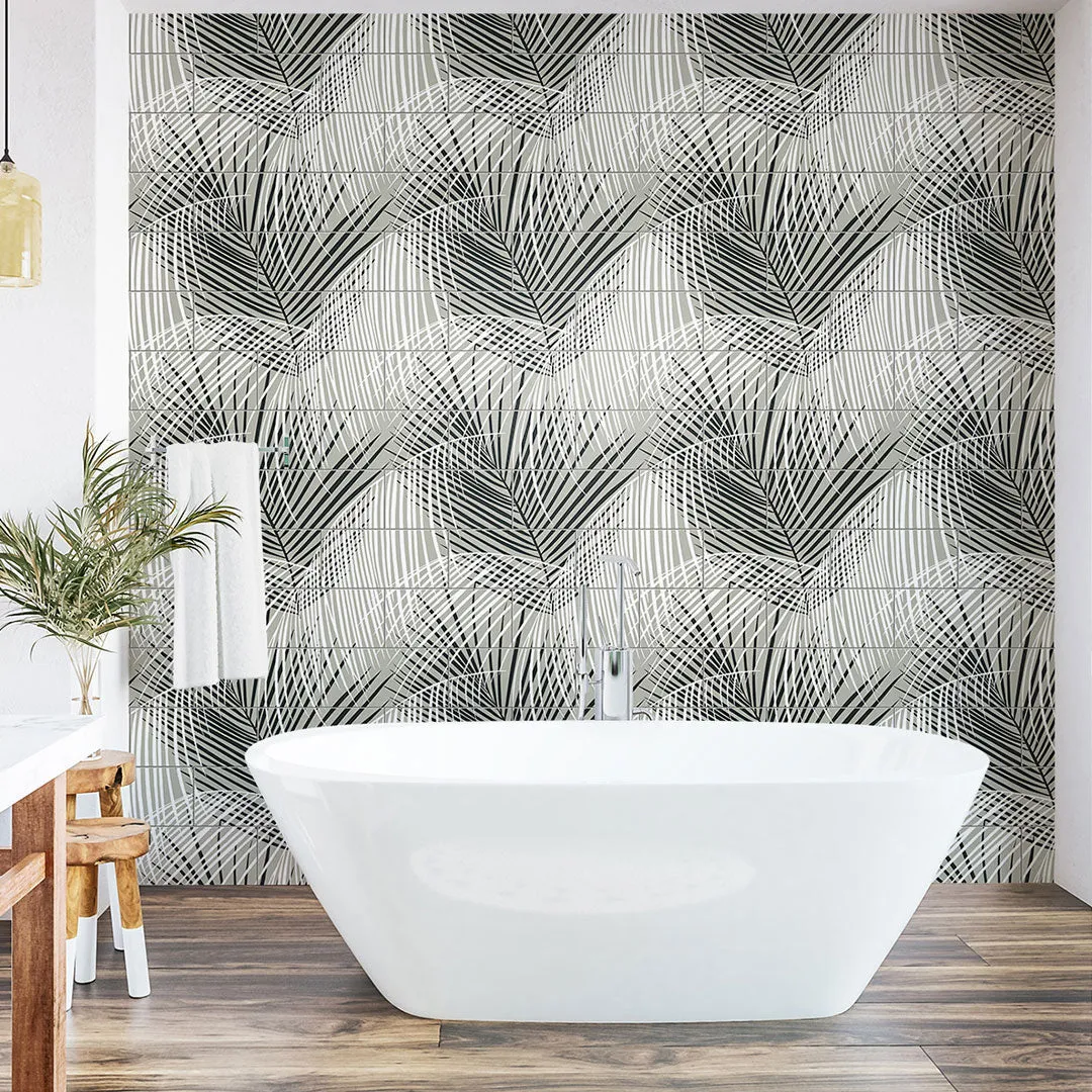 Palm Tile Peel-and-Stick Luxe Haven Wallpaper