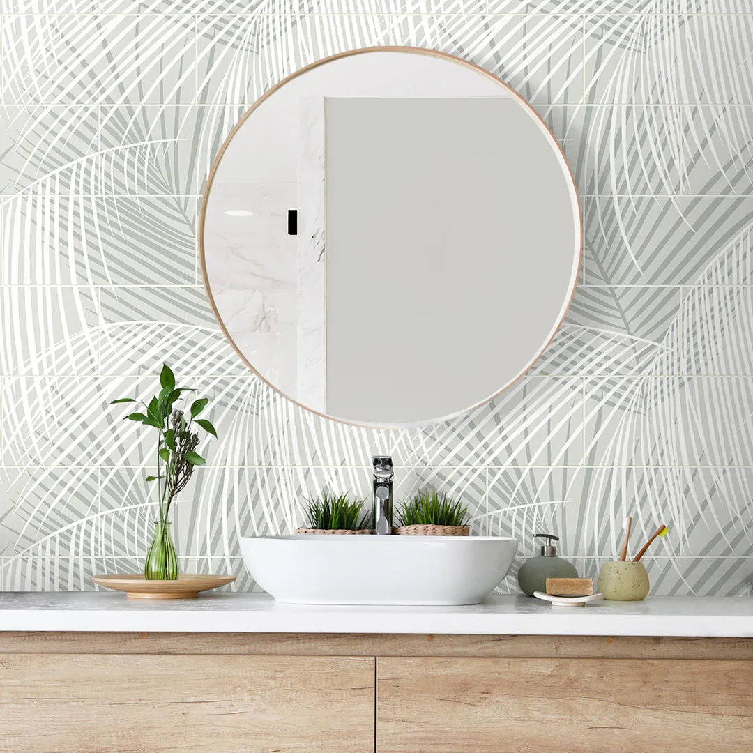 Palm Tile Peel-and-Stick Luxe Haven Wallpaper