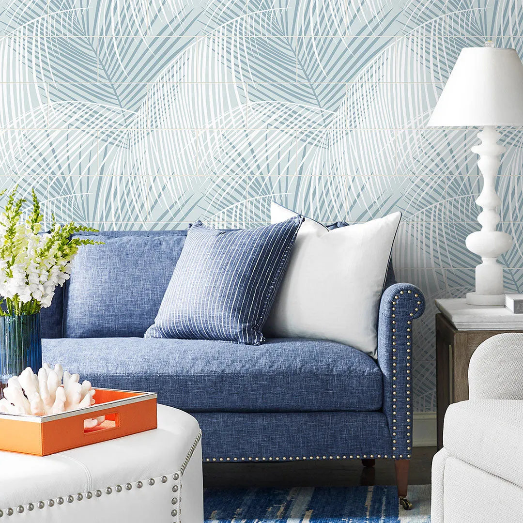 Palm Tile Peel-and-Stick Luxe Haven Wallpaper