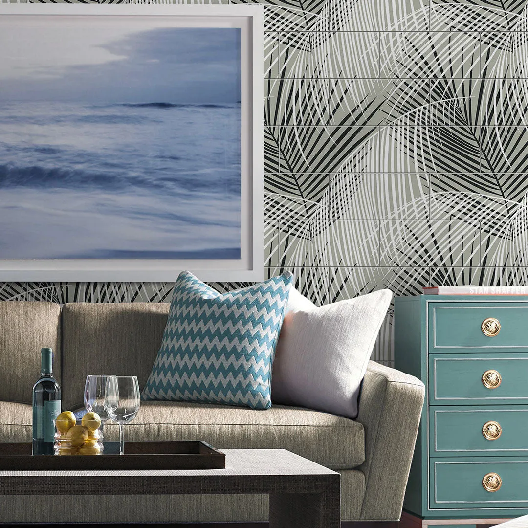 Palm Tile Peel-and-Stick Luxe Haven Wallpaper