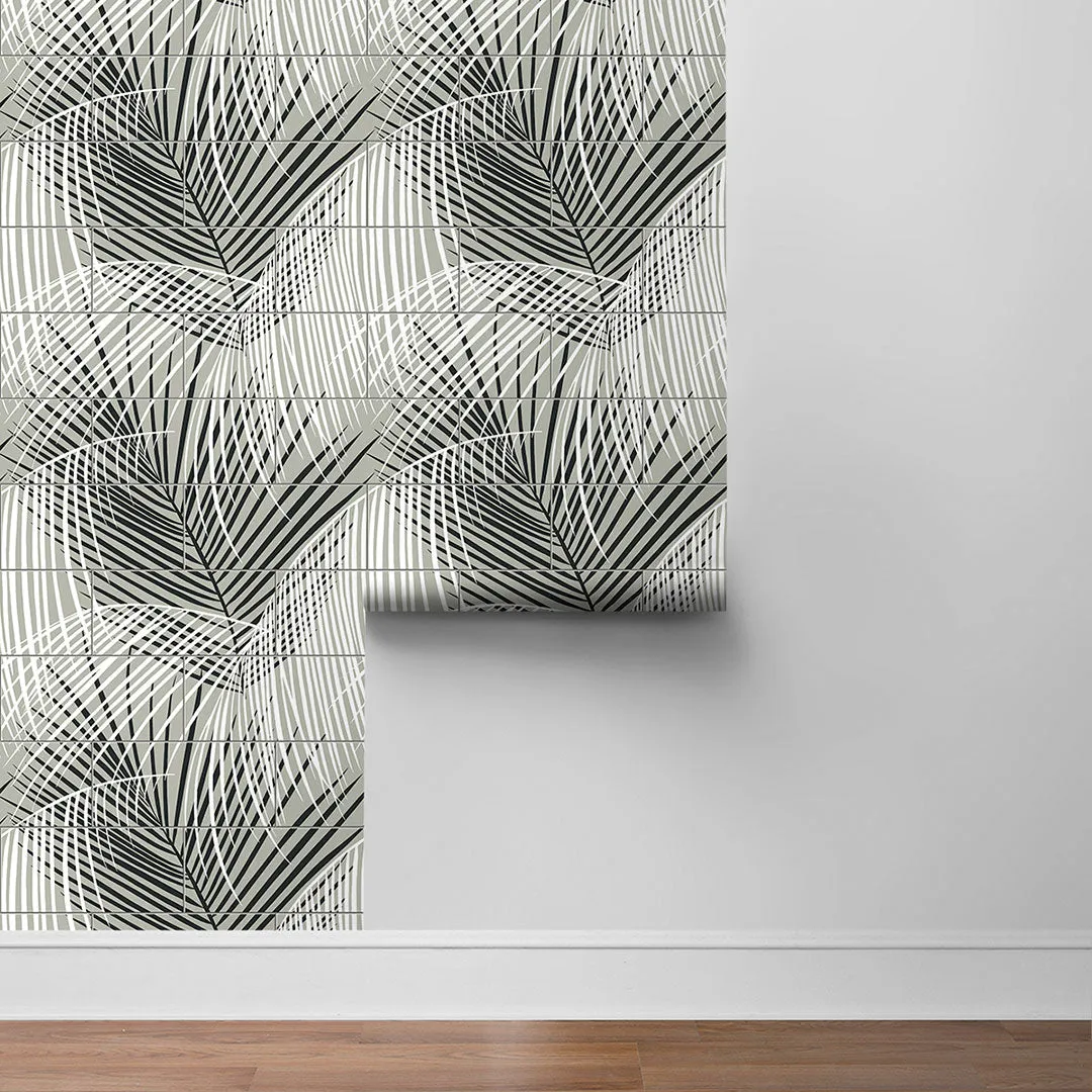 Palm Tile Peel-and-Stick Luxe Haven Wallpaper
