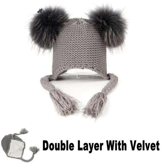 Pompom Hat with Lining
