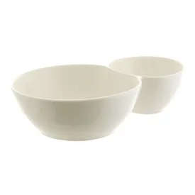 Porcelain Bowl with 2 Divisions 24cm White