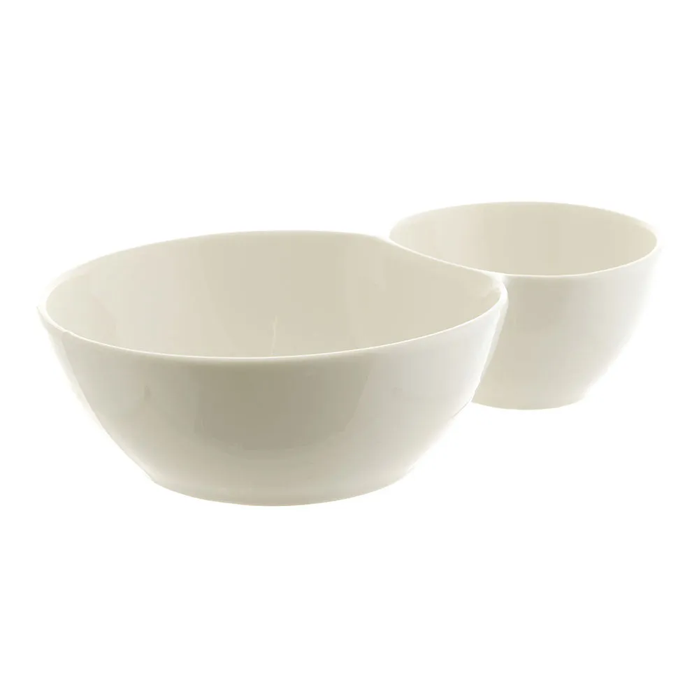 Porcelain Bowl with 2 Divisions 24cm White