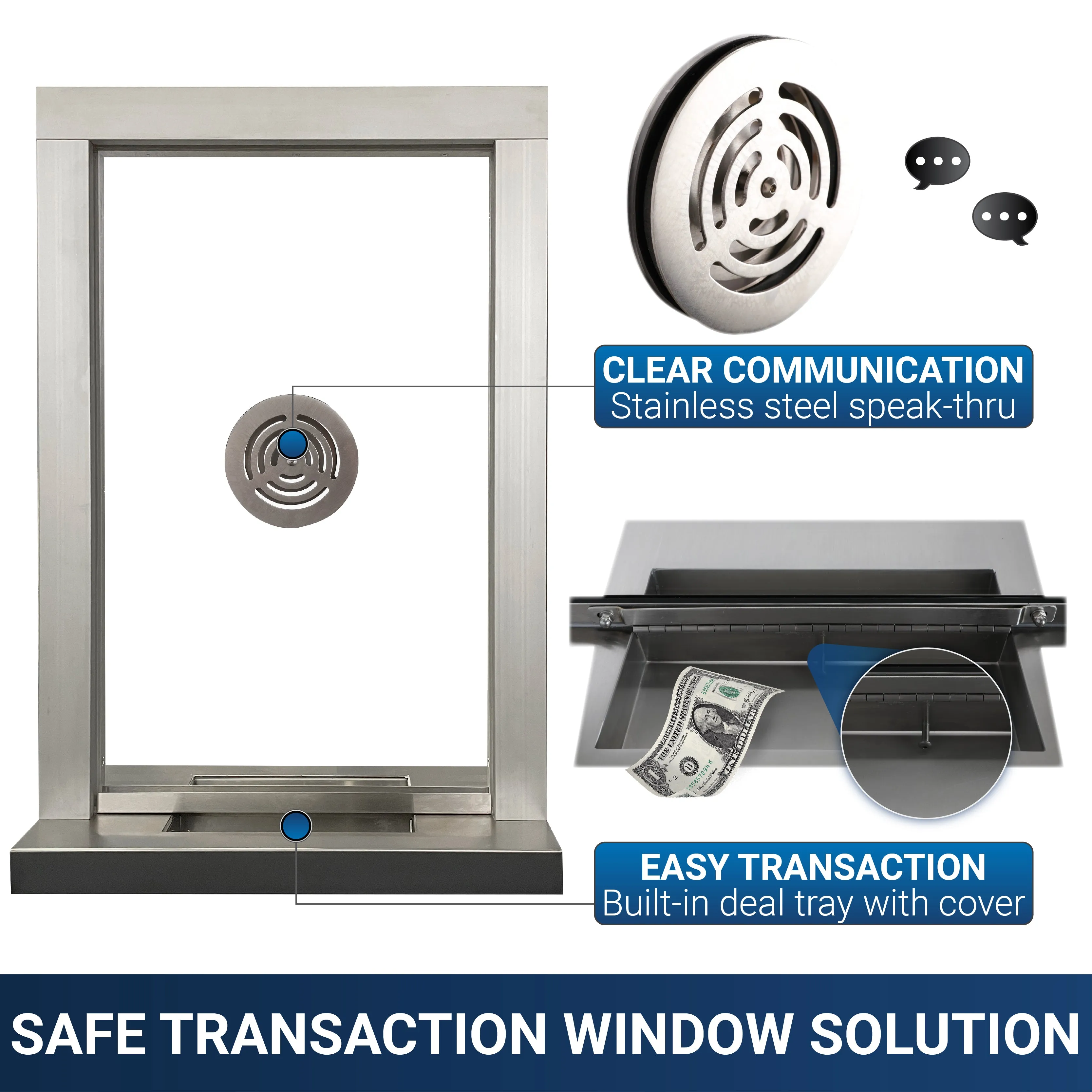Quikserv T1 Style Ticket/Transaction Window with Deal Tray