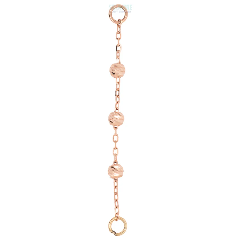 "Cressida" 3 Bead Chain Attachment in Gold
