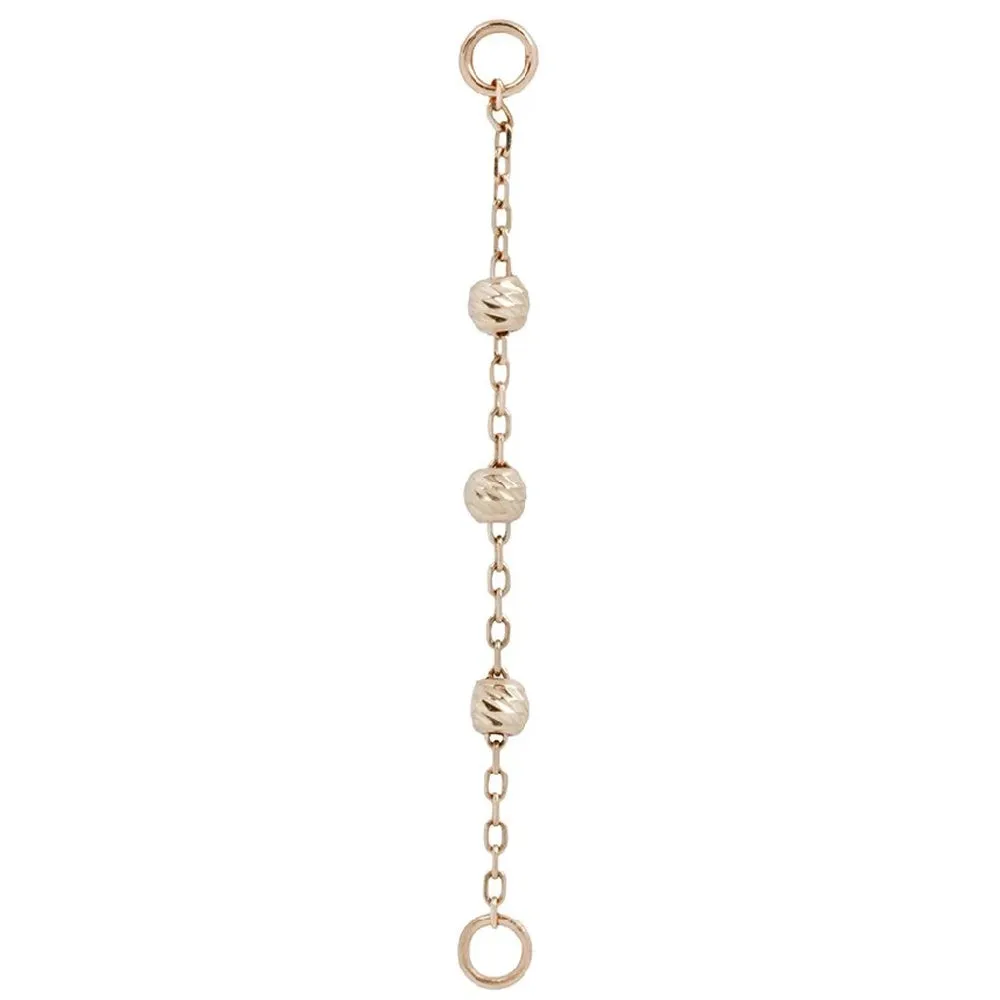 "Cressida" 3 Bead Chain Attachment in Gold