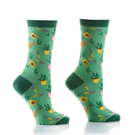 "Gardener" Cotton Dress Crew Socks by YO Sox - Medium