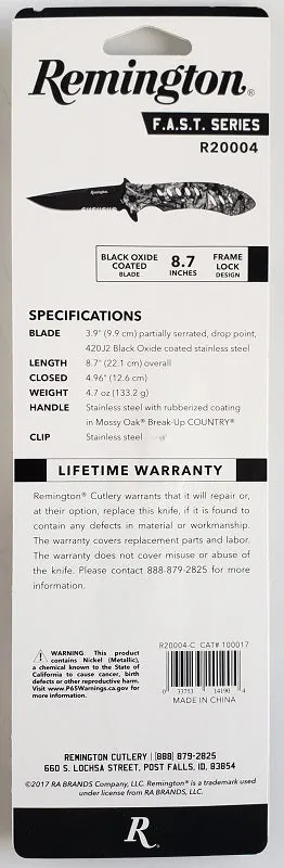 Remington F.A.S.T. Series Folding Knife
