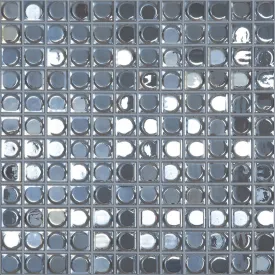 Silver Iridescent, 1" x 1" - Glass Tile