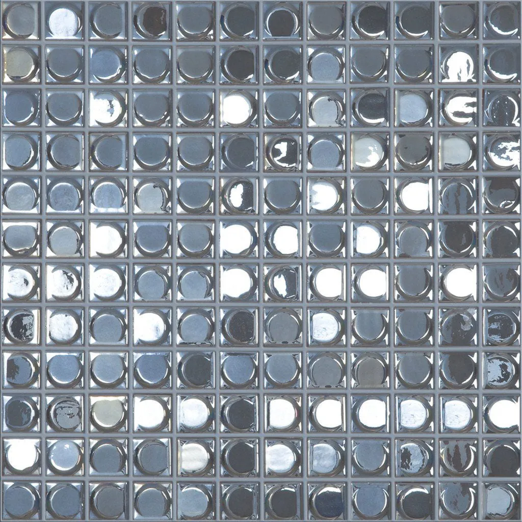 Silver Iridescent, 1" x 1" - Glass Tile
