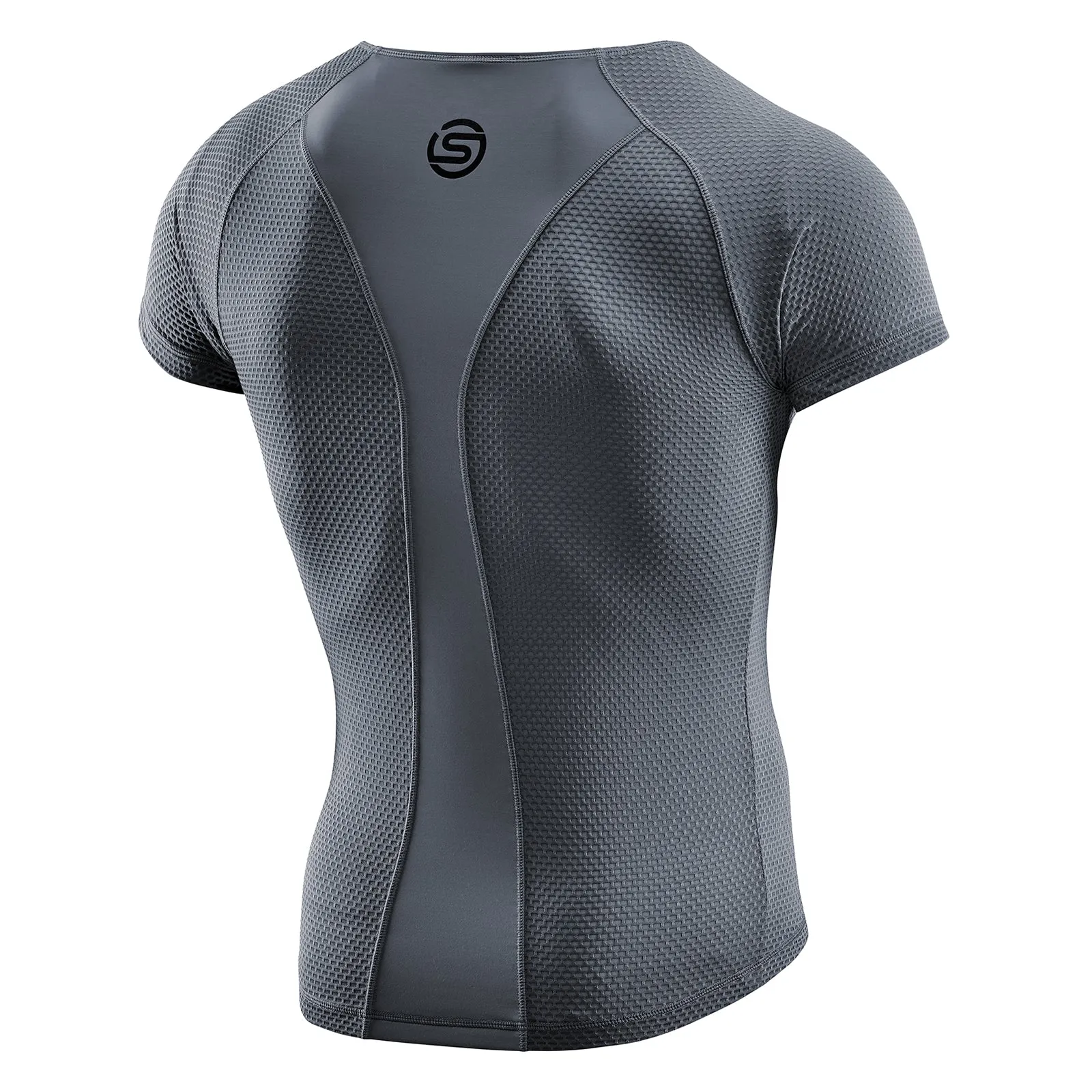 SKINS CYCLE MEN'S SHORT SLEEVE BASELAYER CHARCOAL