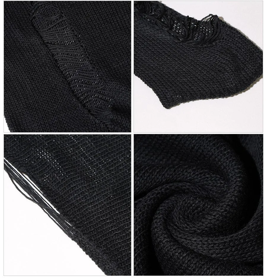 'Sleepy Hollow' Black Grunge Ripped Sweater