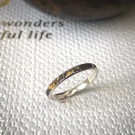 Solid sterling silver and gold ring. Size Q
