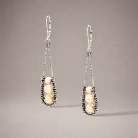 Sterling Wrapped Pearl Teardrop Earring