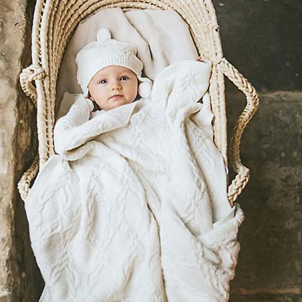 Toshi Organic Knit Blanket Bowie Cream