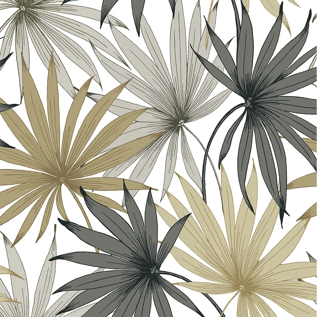 Tropic Palm Toss Peel-and-Stick Luxe Haven Wallpaper