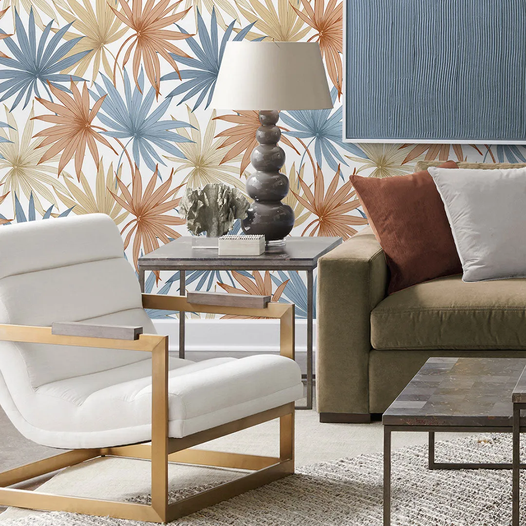 Tropic Palm Toss Peel-and-Stick Luxe Haven Wallpaper