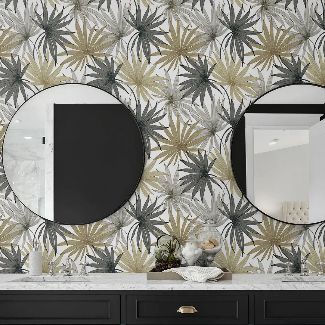 Tropic Palm Toss Peel-and-Stick Luxe Haven Wallpaper