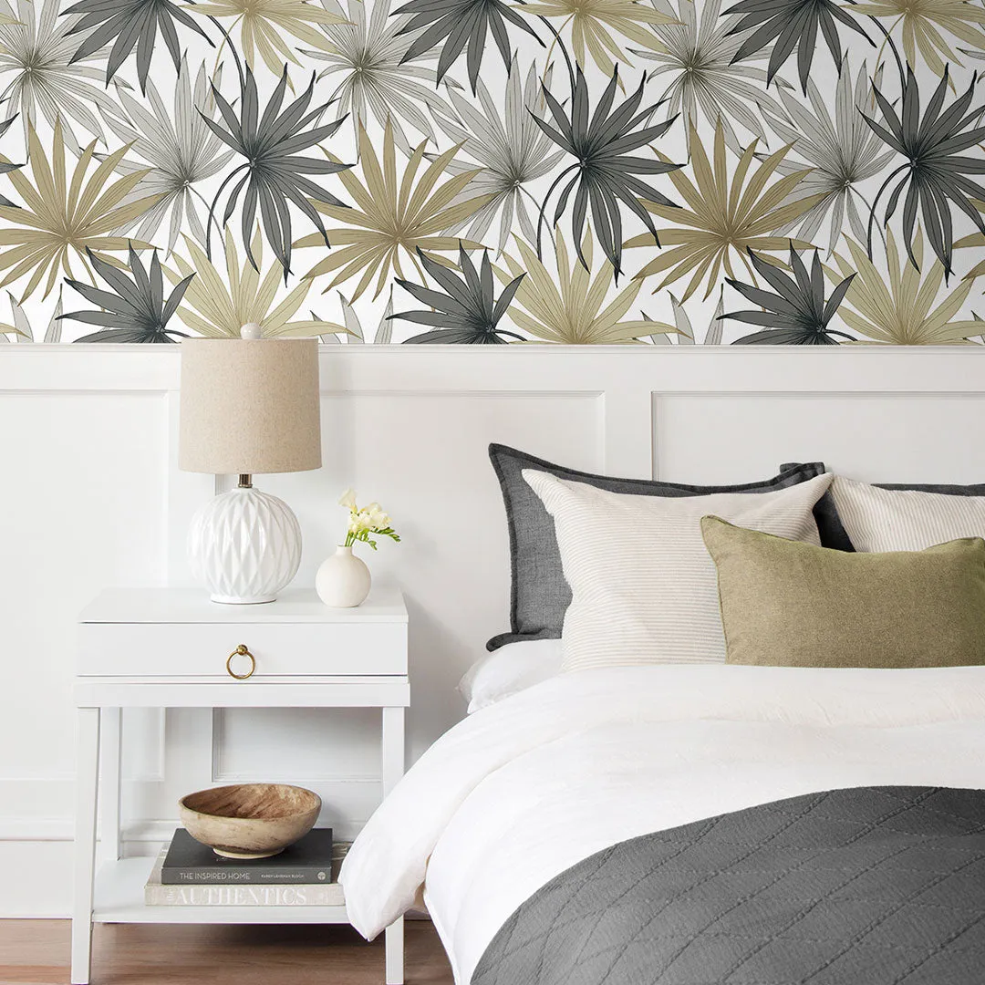 Tropic Palm Toss Peel-and-Stick Luxe Haven Wallpaper